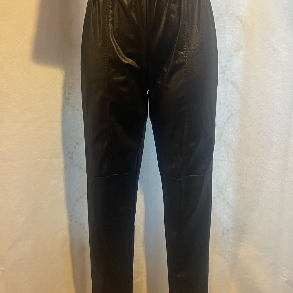 Black Faux Leather Stretch/Legging Pants